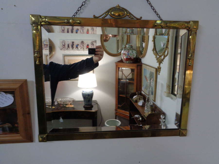 Antique Brass Bevelled Wall Mirror