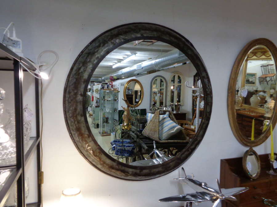 Metal Round Mirror - Ideal Indoors or Outdoors