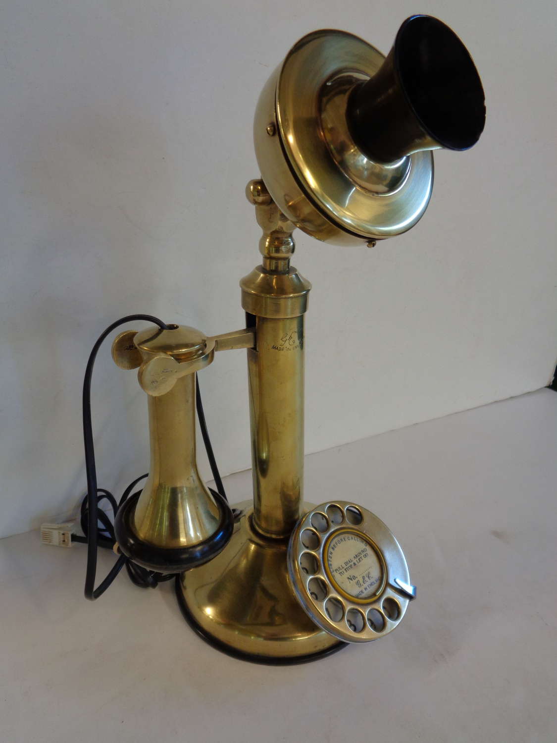 Vintage Brass Candlestick GEC Telephone - Rings & Receives Call