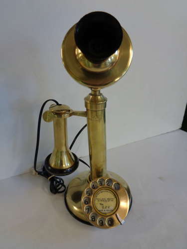 Vintage Brass Candlestick GEC Telephone - Rings & Receives Call