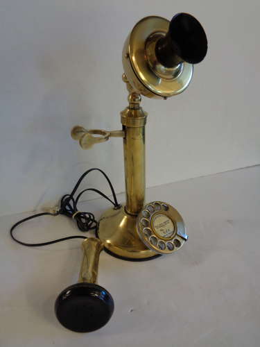 Vintage Brass Candlestick GEC Telephone - Rings & Receives Call