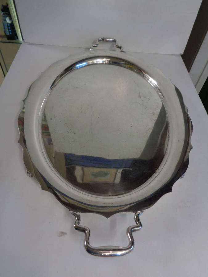 Antique W. S & S Large Silver Plated Drinks Tray