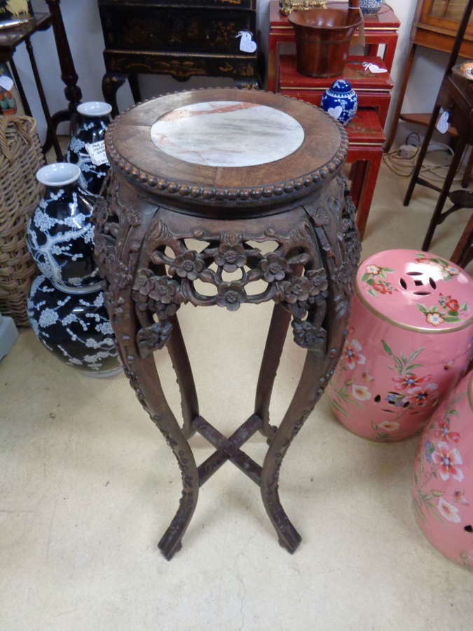 Antique Chinese Hand Carved Plant Stand