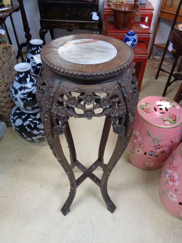 Antique Chinese Hand Carved Plant Stand