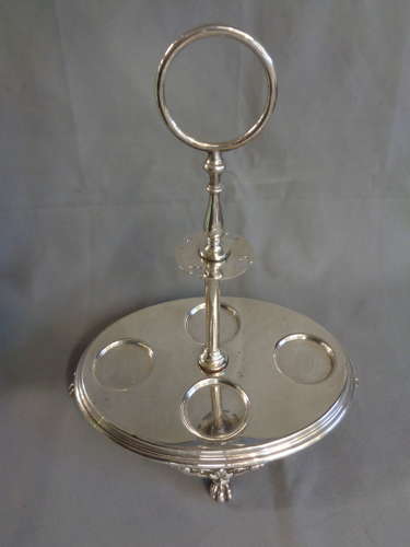 WMF Antique Silver Plate Egg Cruet Set for 4