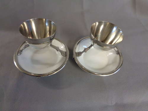 Christopher Dresser Designed Royal Doulton Silver Plate Egg Cups