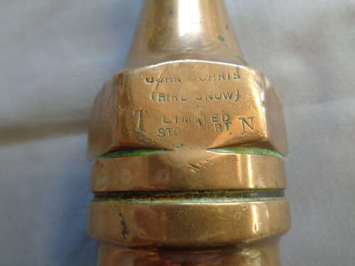 Vintage Brass Fire Hose Nozzle - John Morris & Sons