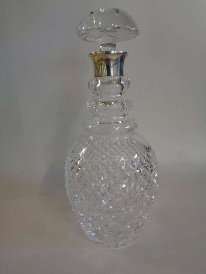 Silver Collared Crystal Decanter