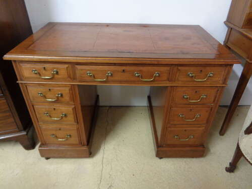 Edwardian Twin Pedestal Desk on Castors