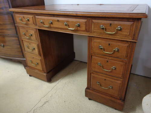 Edwardian Twin Pedestal Desk on Castors