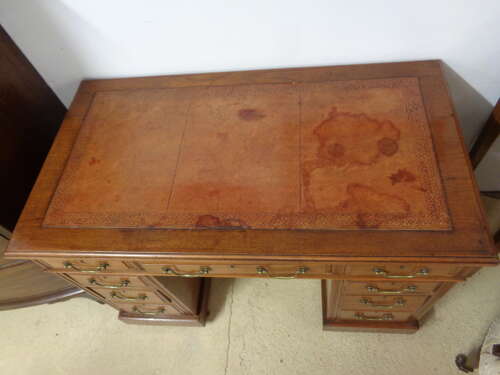Edwardian Twin Pedestal Desk on Castors