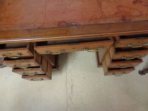 Edwardian Twin Pedestal Desk on Castors
