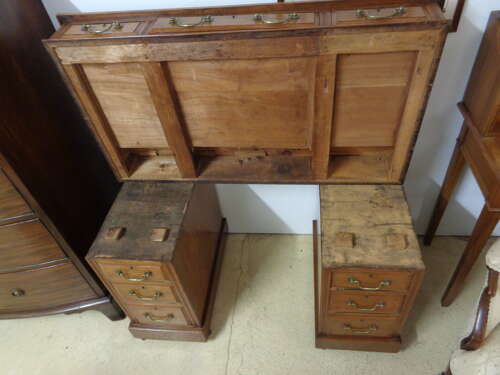 Edwardian Twin Pedestal Desk on Castors