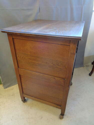 Art Nouveau Oak Chest of Drawers - on Castors