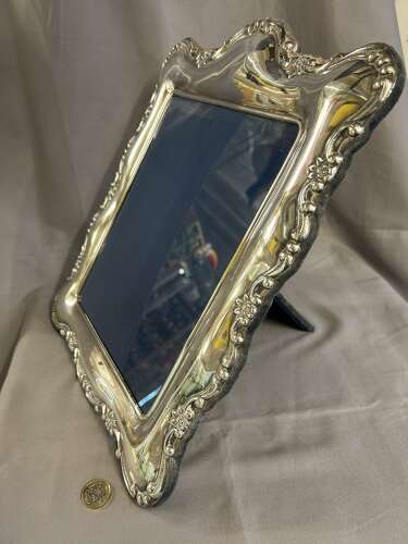 Large Antique Silver Plate Photo Frame - Sheffield - 39cms high