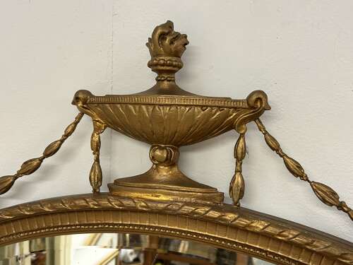 Antique Gilt Oval Bevelled Mirror