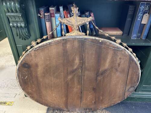 Antique Gilt Oval Bevelled Mirror