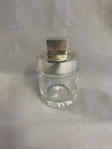 Victorian Silver Topped Glass Jar - London 1890 - Brockwell & Sons