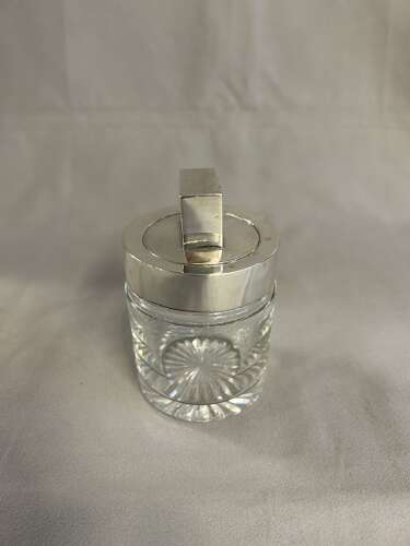 Victorian Silver Topped Glass Jar - London 1890 - Brockwell & Sons
