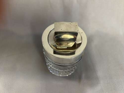 Victorian Silver Topped Glass Jar - London 1890 - Brockwell & Sons