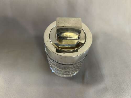 Victorian Silver Topped Glass Jar - London 1890 - Brockwell & Sons
