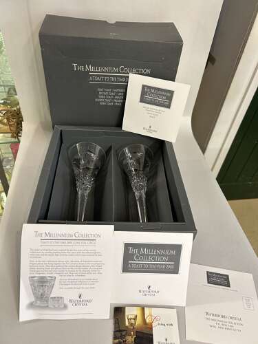 WATERFORD Millennium Collection Glasses - 'Fifth Toast PEACE'