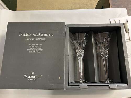 WATERFORD Millennium Collection Glasses - 'Fifth Toast PEACE'