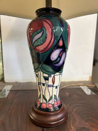Moorcroft Lamp Original Shade - Tribute to Charles Rennie Mackintosh PAT Tested