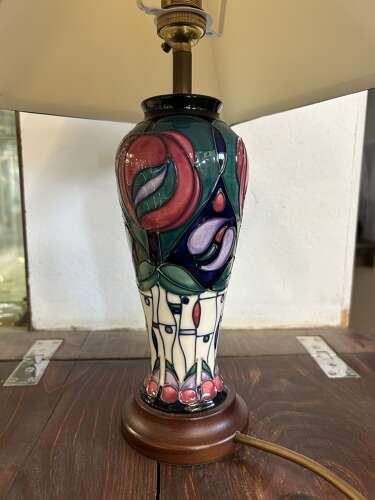 Moorcroft Lamp Original Shade - Tribute to Charles Rennie Mackintosh PAT Tested