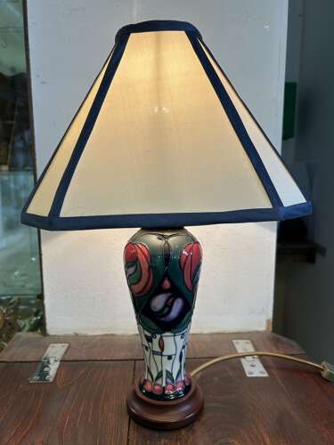 Moorcroft Lamp Original Shade - Tribute to Charles Rennie Mackintosh PAT Tested