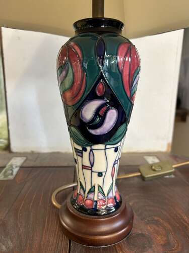 Moorcroft Lamp Original Shade - Tribute to Charles Rennie Mackintosh PAT Tested