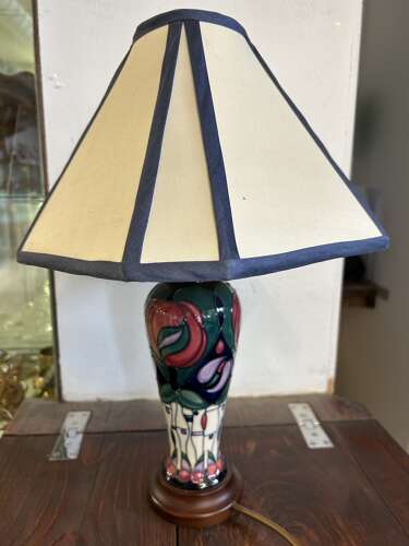 Moorcroft Lamp Original Shade - Tribute to Charles Rennie Mackintosh PAT Tested