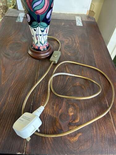 Moorcroft Lamp Original Shade - Tribute to Charles Rennie Mackintosh PAT Tested