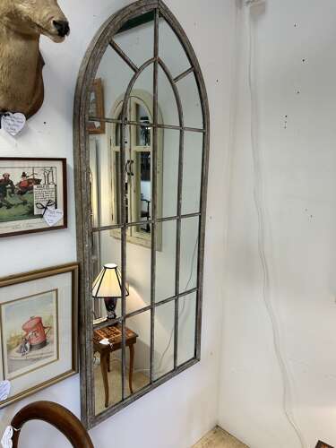 Arched Metal Wall Mirror - Indoor or Outdoor use.