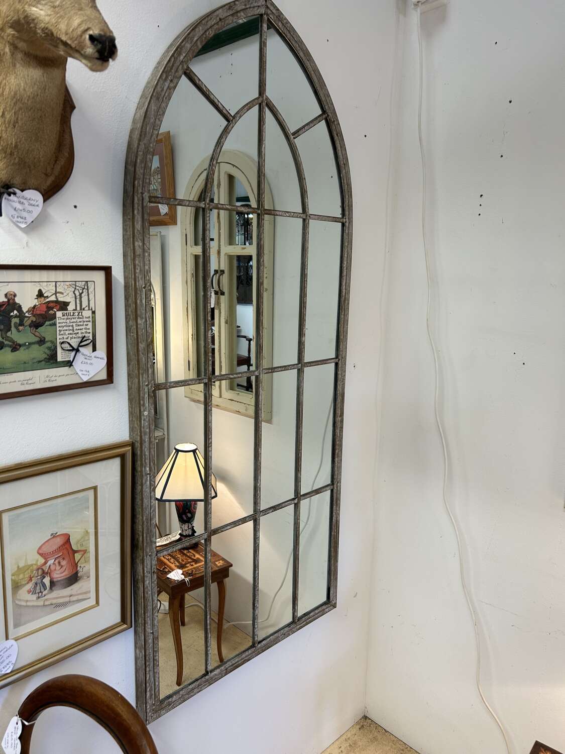 Arched Metal Wall Mirror - Indoor or Outdoor use.