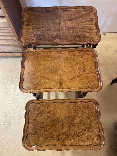 Nest of Three Walnut Tables