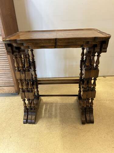 Nest of Three Walnut Tables