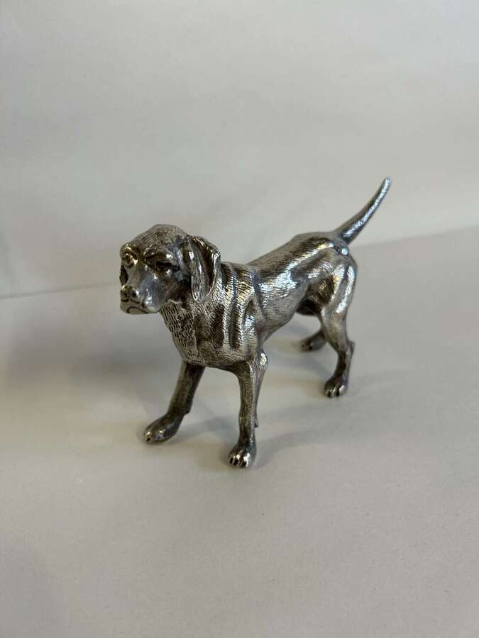 Silver Plate Gun Dog Figure