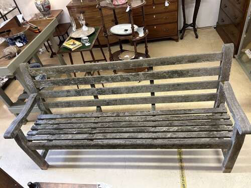 Old Teak Garden Bench - 3/4 Seater