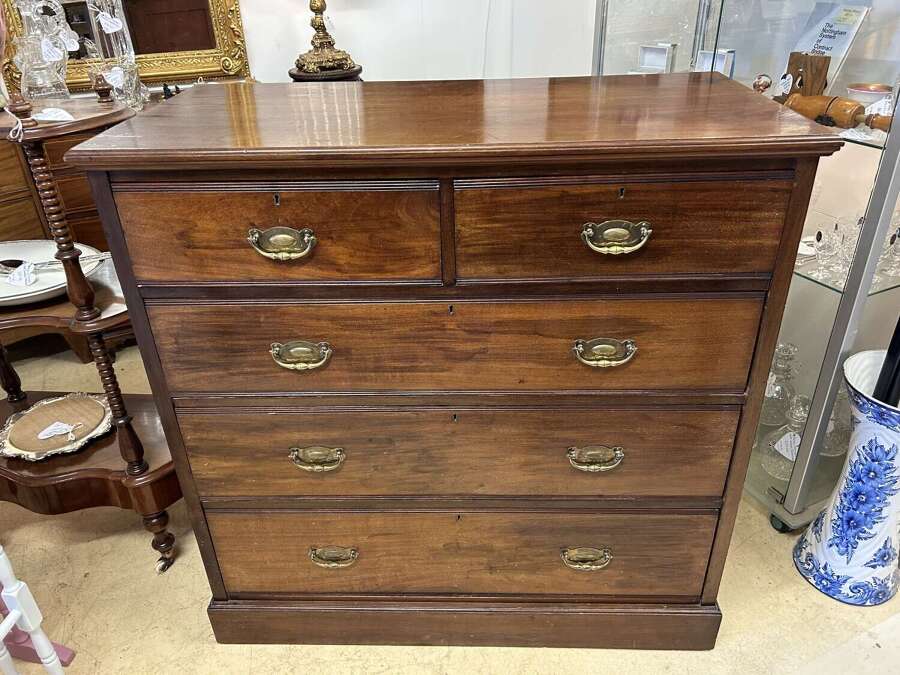 Edwardian Mahogany Chest of Drawers by JAS Shoolbred & Co