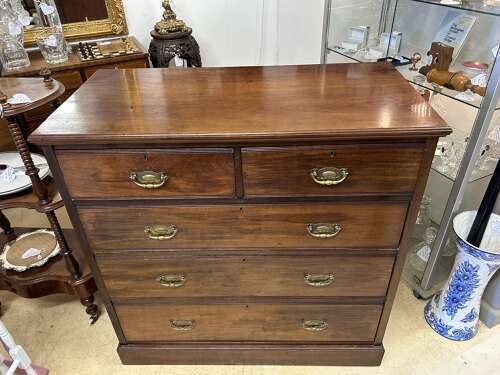 Edwardian Mahogany Chest of Drawers by JAS Shoolbred & Co