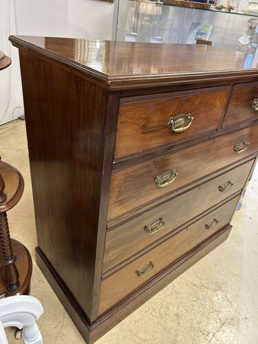 Edwardian Mahogany Chest of Drawers by JAS Shoolbred & Co