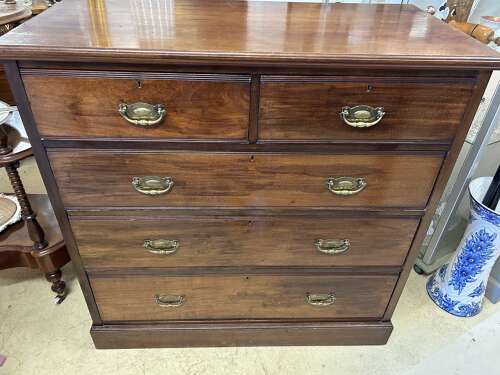 Edwardian Mahogany Chest of Drawers by JAS Shoolbred & Co