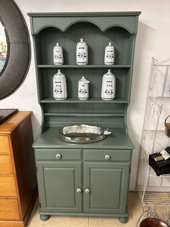 Painted Ducal Pine Dresser on Castors