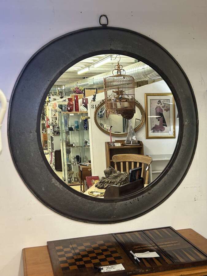 Metal Round Mirror - Ideal Indoors or Outdoors