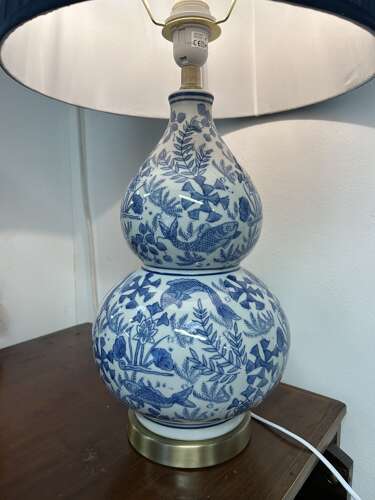 Nordic Style, London - Sanya Table Lamp with Indigo Pleated Shade