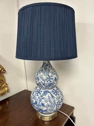 Nordic Style, London - Sanya Table Lamp with Indigo Pleated Shade
