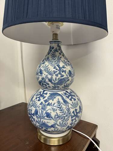 Nordic Style, London - Sanya Table Lamp with Indigo Pleated Shade